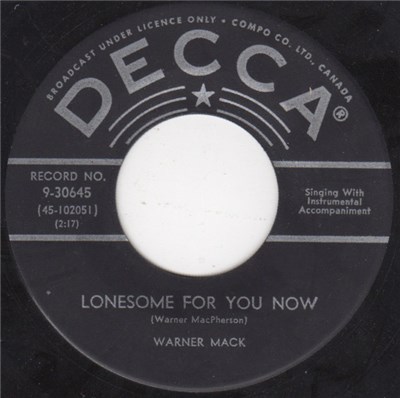 Warner Mack - Lonesome For You Now download mp3 flac