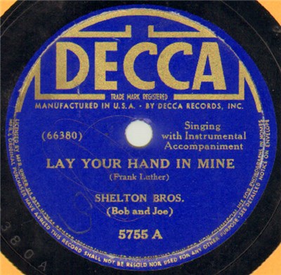 Shelton Brothers - Lay Your Hand In Mine / Parking Meter Blues download mp3 flac