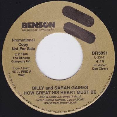 Billy And Sarah Gaines - How Great His Heart Must Be download mp3 flac