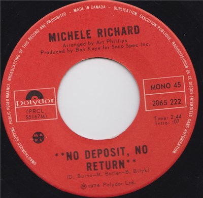 Michèle Richard - No Deposit, No Return / Jérémie download mp3 flac