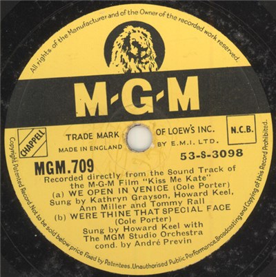 Kathryn Grayson, Howard Keel, MGM Studio Orchestra, André Previn, Ann Miller, Tommy Rall - We Open in Venice / Were Thine That Special Face / Wunderbar download mp3 flac