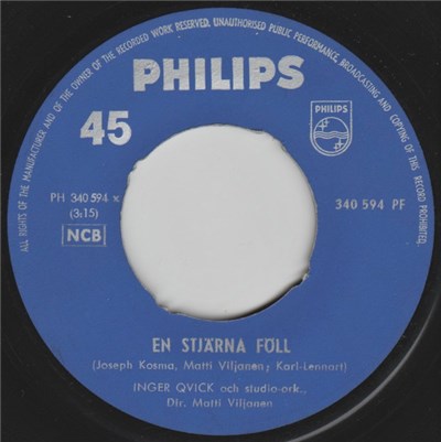 Inger Qvick - En Stjärna Föll / Ovan Regn Bågen download mp3 flac