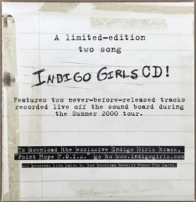 Indigo Girls - A Limited-Edition Two Song Indigo Girls CD download mp3 flac