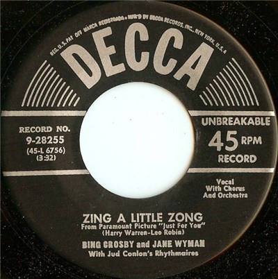 Bing Crosby And Jane Wyman - Zing A Little Zong download mp3 flac