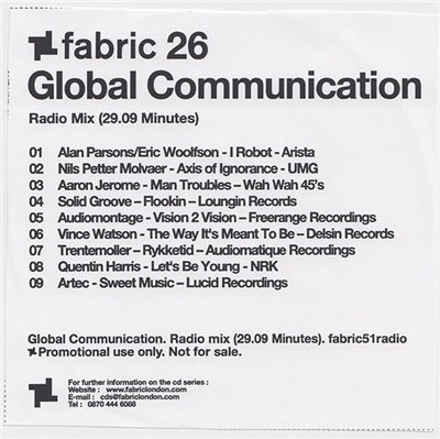 Global Communication - Fabric 26 (Radio Mix) download mp3 flac