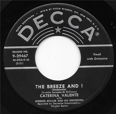 Caterina Valente With Werner Muller And His Orchestra - The Breeze And I (Andalucia) / Jalousie download mp3 flac