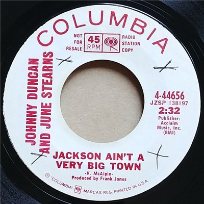 Johnny Duncan And June Stearns - Jackson Ain't A Very Big Town download mp3 flac
