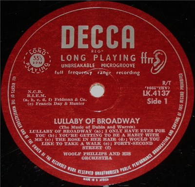 Woolf Phillips And His Orchestra - Lullaby Of Broadway (The Music Of Dubin And Warren) download mp3 flac