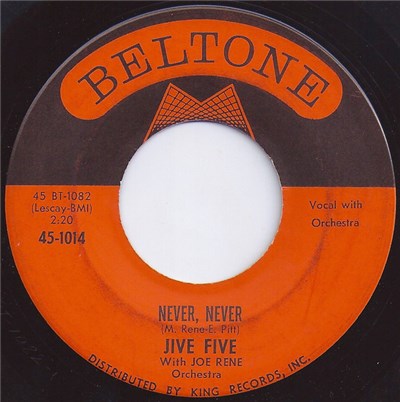 Jive Five With Joe Rene Orchestra - Never, Never download mp3 flac