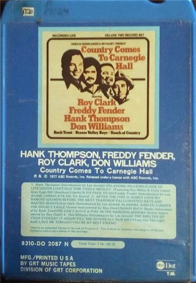 James M. Nederlander & Jim Halsey Present Roy Clark, Freddy Fender , Hank Thompson, Don Williams - Country Comes To Carnegie Hall download mp3 flac