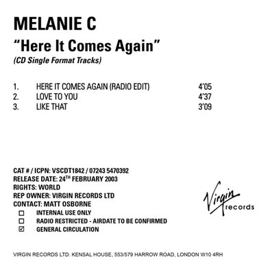 Melanie C - Here It Comes Again download mp3 flac
