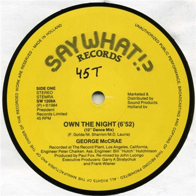 George McCrae - Own The Night download mp3 flac