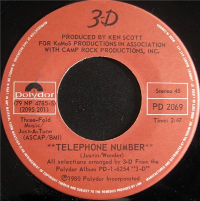 3-D - Telephone Number download mp3 flac