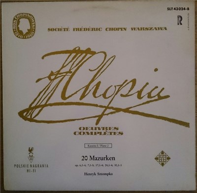 Frédéric Chopin – Henryk Sztompka - 20 Mazurken Op. 6, 1 - 4; 7, 1 -5; 17, 1-4 ; 24, 1-4; 30, 1-3 download mp3 flac