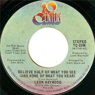 Leon Haywood - Believe Half Of What You See (And None Of What You Hear) download mp3 flac