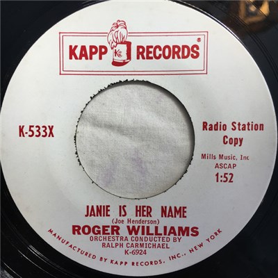 Roger Williams - Janie Is Her Name / Theme From "The Eleventh Hour" download mp3 flac