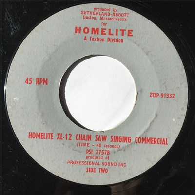 Unknown Artist - Homelite Hootenanny / Homelite XL-12 Chain Saw Singing Commercial download mp3 flac