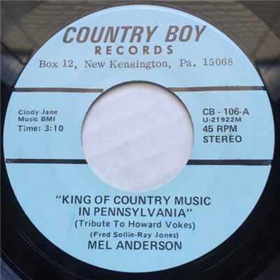 Mel Anderson - King Of Country Music In Pennsylvania (Tribute To Howard Vokes) download mp3 flac