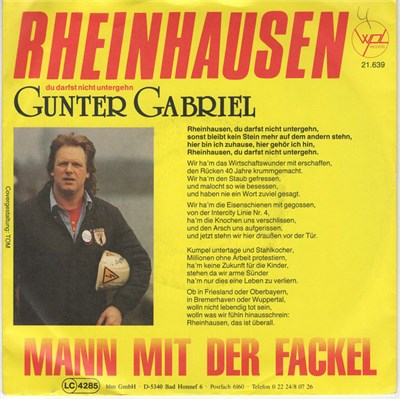 Gunter Gabriel - Rheinhausen Du Darfst Nicht Untergehn download mp3 flac