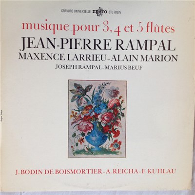 Jean-Pierre Rampal, Maxence Larrieu, Alain Marion, Joseph Rampal, Marius Beuf - J.Bodin De Boismortier, A. Reicha, F. Kuhlau - Musique Pour 3, 4 Et 5 Flûtes download mp3 flac
