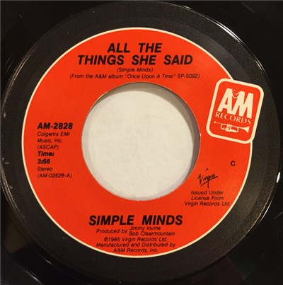 Simple Minds - All The Things She Said download mp3 flac