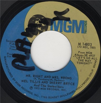 Mel Tillis And Sherry Bryce And The Statesiders - Mr. Right And Mrs. Wrong / Just Two Strangers Passing In The Night download mp3 flac