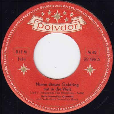 Hula Hawaiian Quartett - Nimm Diesen Goldring Mit In Die Welt / Südsee, Liebe Und Hafen download mp3 flac
