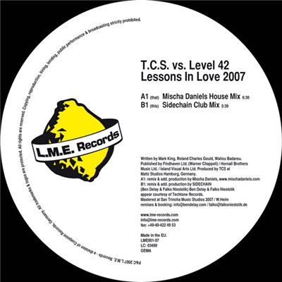 T.C.S. vs. Level 42 - Lessons In Love 2007 download mp3 flac