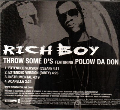 Rich Boy - Throw Some D's download mp3 flac