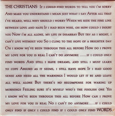 The Christians - Words download mp3 flac
