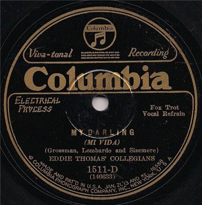 Eddie Thomas' Collegians / Charles Kaley And His Orchestra - My Darling / Gee! But I'm Lonesome To-Night download mp3 flac