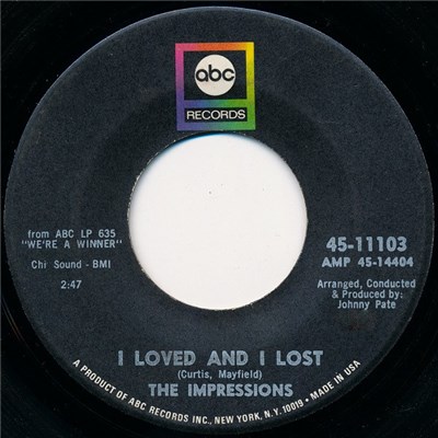 The Impressions - I Loved And I Lost / Up Up And Away download mp3 flac