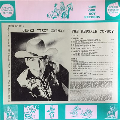 Jenks "Tex" Carman - The Redskin Cowboy download mp3 flac