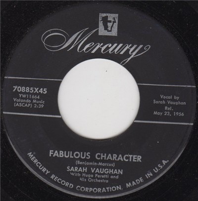 Sarah Vaughan With Hugo Peretti And His Orchestra - Fabulous Character download mp3 flac