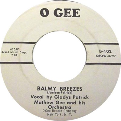 Gladys Patrick ,/ Mathew Gee And His Orchestra - Balmy Breezes / J'Attendrai download mp3 flac