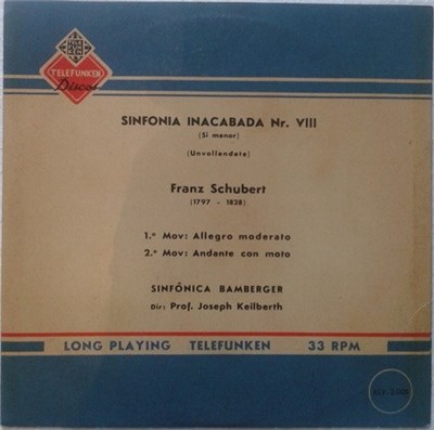 Franz Schubert - Sinfônica Bamberger, Prof. Joseph Keilberth - Sinfonia Inacabada Nr. VIII (Si Menor) (Unvollendete) download mp3 flac