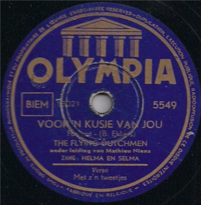 Helma en Selma, The Flying Dutchmen onder leiding van Mathieu Niens - Voor Een Kusje Van Jou / Met Z'n Tweetjes download mp3 flac
