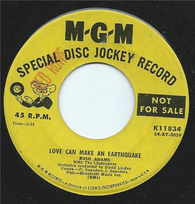 Rush Adams With The Lindenaires - Love Can Make An Earthquake / It Was So Beautiful (And You Were Mine) download mp3 flac