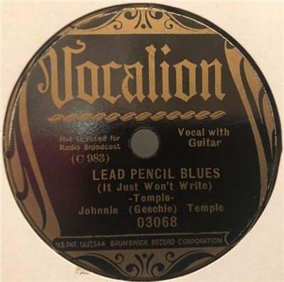 Johnnie (Geechie) Temple - Lead Pencil Blues / Big Boat Whistle download mp3 flac