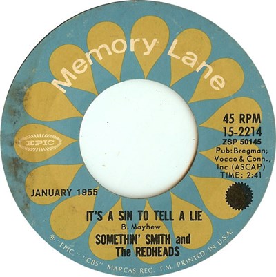 Somethin' Smith And The Redheads - It's A Sin To Tell A Lie / I Don't Want To Set The World On Fire download mp3 flac