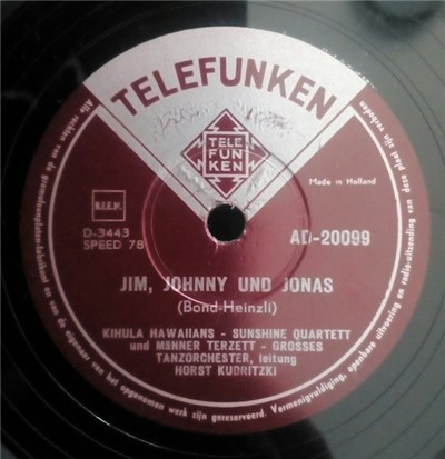 Kihula-Hawaiians, Sunshine Quartett und Männer Terzett, Horst Kudritzki Tanzorchester - Jim, Johnny und Jonas / Heut' Singen Die Gitarren (Komm Zurück Maria Maddalena) download mp3 flac