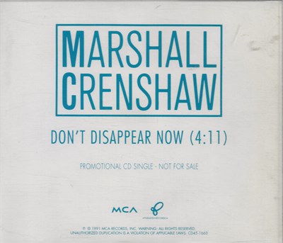 Marshall Crenshaw - Don't Disappear Now download mp3 flac