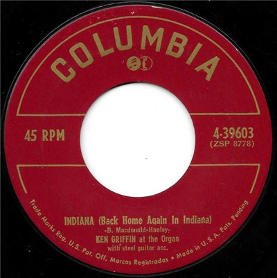 Ken Griffin - Indiana (Back Home Again In Indiana) / Sleepy Time Gal download mp3 flac