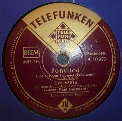 Lys Assia Mit Dem Studio-Orchester Beromünster - Ponylied / O Mein Papa download mp3 flac