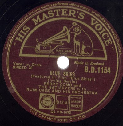 Perry Como And The Satisfiers With Russ Case And His Orchestra - Blue Skies / If I'm Lucky download mp3 flac