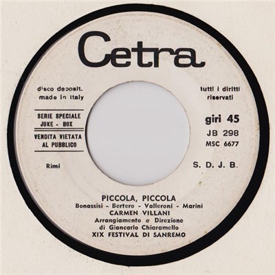Carmen Villani / Claudio Villa - Piccola Piccola / Meglio Una Sera (Piangere Da Solo) download mp3 flac