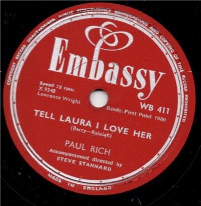 Paul Rich - Tell Laura I Love Her / Lorelei download mp3 flac