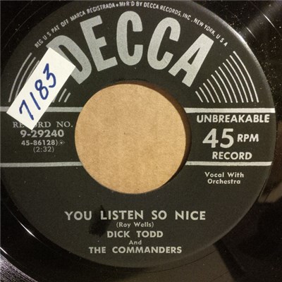 Dick Todd And The Commanders - You Listen So Nice download mp3 flac