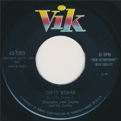 Champion Jack Dupree And His Combo - Dirty Woman / Just Like A Woman download mp3 flac