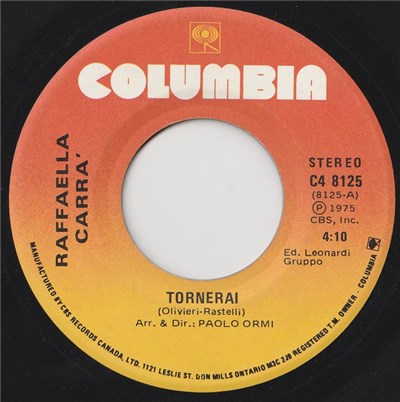 Raffaella Carra' - Tornerai / 53.53.456 download mp3 flac